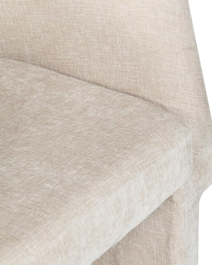 Meridian Furniture Emmet Collection Modern | Contemporary Dining Accent Chair with Rich Fabric, Steel Inner Frame, 26" W x 23.5" D x 30" H, Beige - LeafyLoom