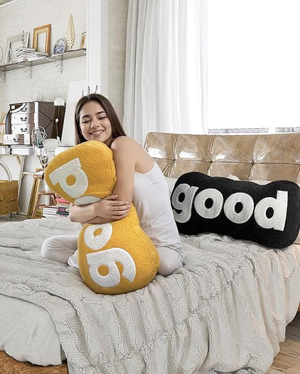 Johnear Headboard Pillow Black Plush Reading Pillow Back Support Pillow for Bed Sitting Up Adult Daybed Sofa College Dorm Bed Headboard Backrest Cushion Bolster Throw Pillow Body Pillow Twin - LeafyLoom