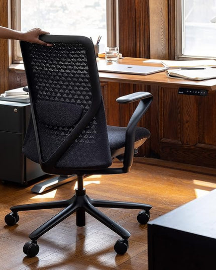 Branch Verve Chair - High Performance Executive Office Chair with Contoured Seat Back and Adjustable Lumbar Rest - High Density Foam Cushion with Aluminum Base - Up to 275 lbs - Galaxy - LeafyLoom