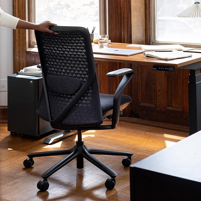 Branch Verve Chair - High Performance Executive Office Chair with Contoured Seat Back and Adjustable Lumbar Rest - High Density Foam Cushion with Aluminum Base - Up to 275 lbs - Galaxy - LeafyLoom