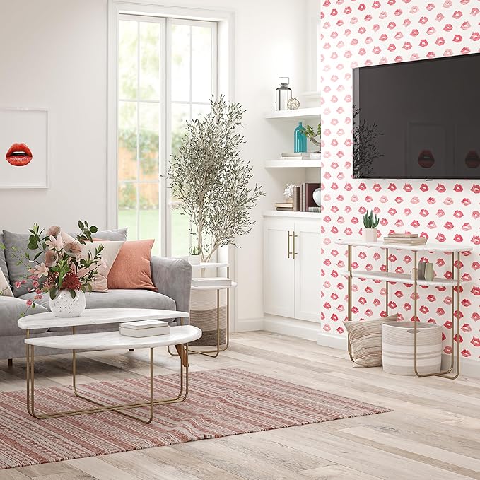 Novogratz Athena End Table, White Marble - LeafyLoom