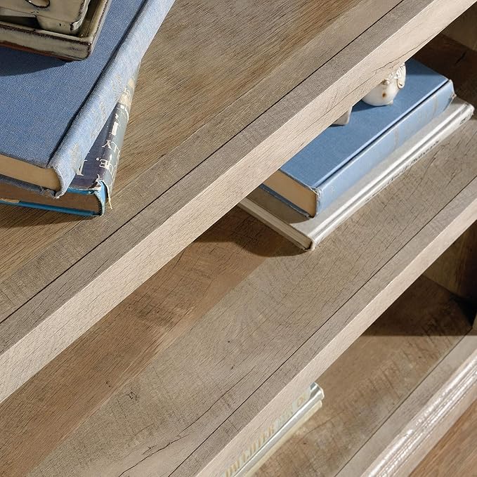 Sauder Miscellaneous Storage 3-Shelf Bookcase/ Book Shelf, Lintel Oak finish - LeafyLoom