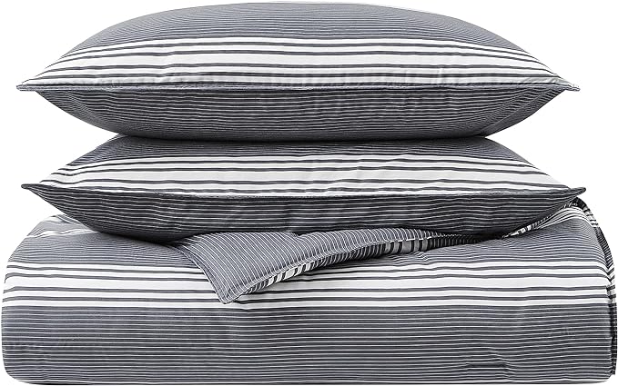 Nautica - King Size Comforter Set, Cotton Reversible Bedding with Matching Shams, Stylish Home Decor (Craver Grey, King) - LeafyLoom