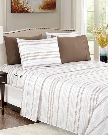 Elegant Comfort Softest and Coziest 4-Piece Sheet Set - 1500 Premium Hotel Quality Microfiber - Deep Pocket, Wrinkle Resistant 4-Piece Floral Bed Sheet Set, Twin, Traci Linen - LeafyLoom
