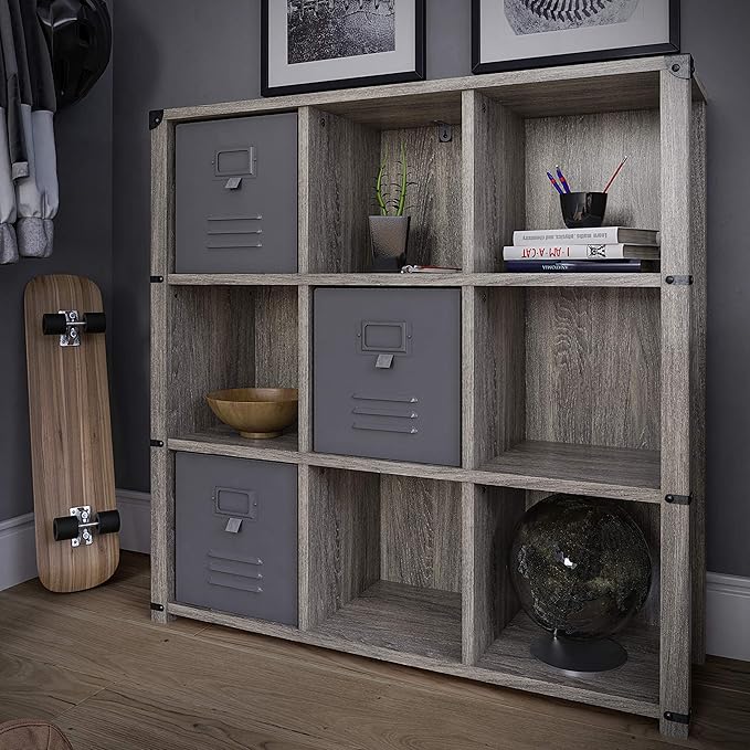 Little Seeds Nova Metal Locker 3 Pack-Graphite Grey Storage Bins - LeafyLoom