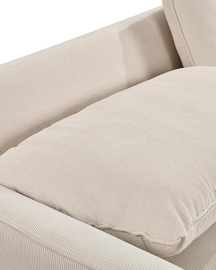 3 in 1 Oversized Convertible Loveseat Sleeper Sofa Bed,Soft Corduroy Upholstered Queen Love Seats Sofabed W/Pull Out Sleep Couch,Comfortable Cushions and Padded Armrests for Living Room - LeafyLoom