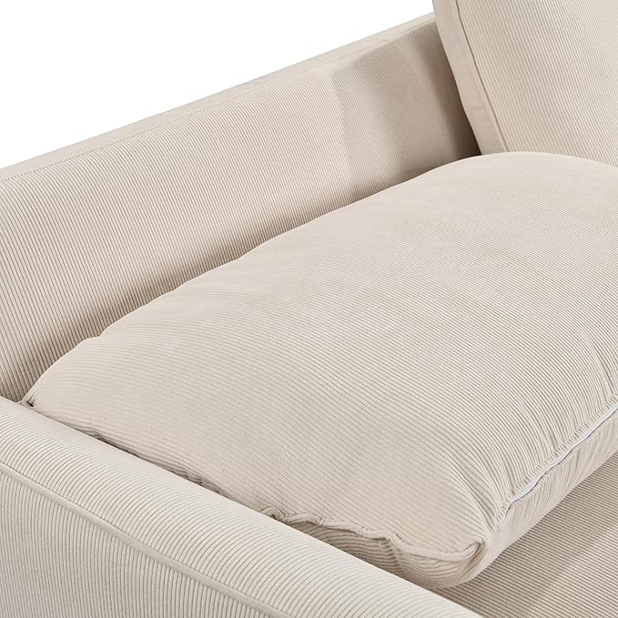 3 in 1 Oversized Convertible Loveseat Sleeper Sofa Bed,Soft Corduroy Upholstered Queen Love Seats Sofabed W/Pull Out Sleep Couch,Comfortable Cushions and Padded Armrests for Living Room - LeafyLoom