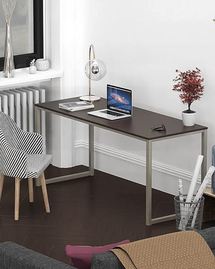 SHW Home Office 55-Inch Computer Desk, 24" Deep, Espresso - LeafyLoom