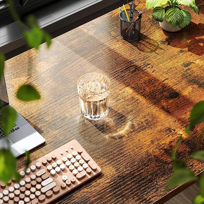 Coleshome 40 Inch Computer Desk, Modern Simple Style Desk for Home Office, Study Student Writing Desk, Vintage - LeafyLoom