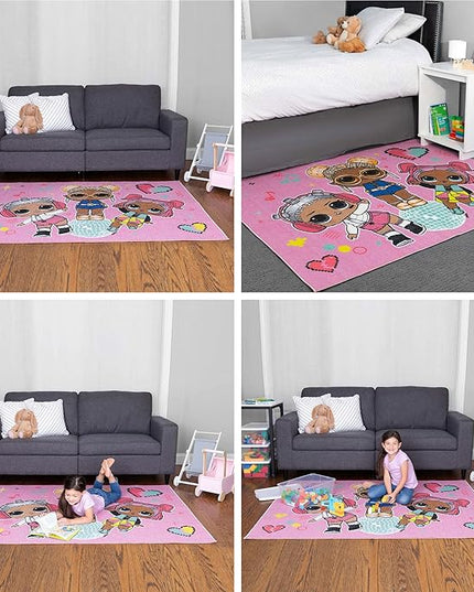 Franco Kids Room Non Slip Area Rug, 69 in x 52 in, LOL Surprise - LeafyLoom
