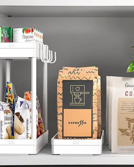 Simple Houseware Kitchen Cart Storage 3-Tier Slim/Super Narrow Shelves with Handle, 26.5'' Height/5.5'' Width for Narrow Place, White - LeafyLoom