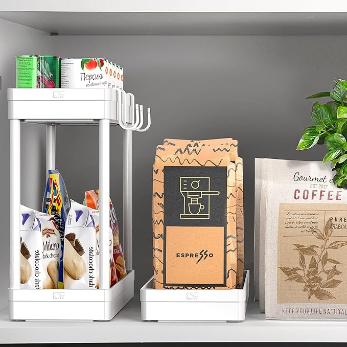 Simple Houseware Kitchen Cart Storage 3-Tier Slim/Super Narrow Shelves with Handle, 26.5'' Height/5.5'' Width for Narrow Place, White - LeafyLoom