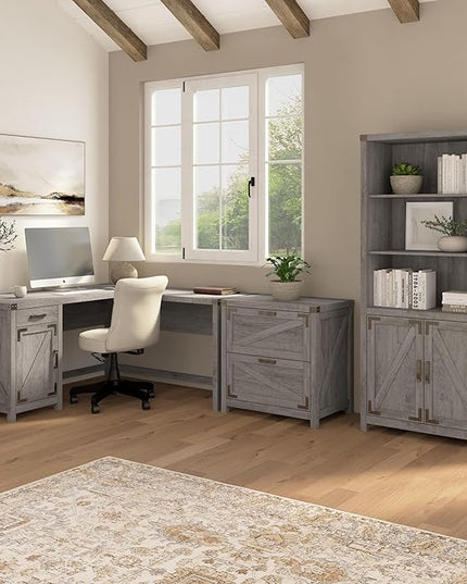 kathy ireland Home by Bush 2-Drawer Lateral File Cabinet, Letter/Legal, Restored Gray, 29-Inch (CGF129RTG-03) - LeafyLoom