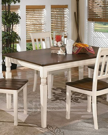 Signature Design by Ashley Whitesburg Cottage Rake Back Dining Chair, Set of 2, Brown & Off-White - LeafyLoom