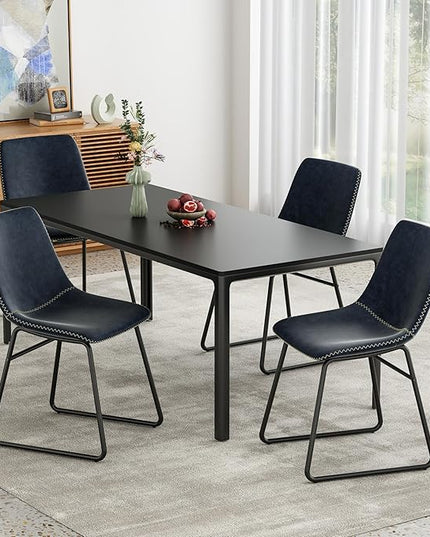 Dining Chairs Set of 4, Kitchen & Dining Room Chairs Dining Chairs Midcentury Modern Chair, Mid Century Faux Leather Dining Chair Comfortable,Dining Chair for Home - LeafyLoom