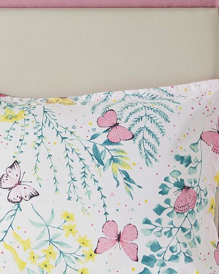 Mi Zone Kids Cynthia Comforter for Girls Microfiber Animal Butterfly Print, Modern All Season Down Alternative Kids Bed Set, Matching Sham, Decorative Pillow, Full/Queen, Pink 4 Piece - LeafyLoom