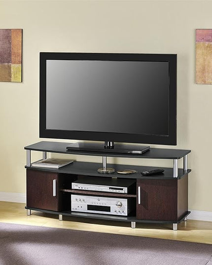 Ameriwood Home Carson TV Stand for TVs up to 50", Cherry/Black - LeafyLoom
