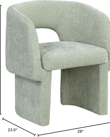 Meridian Furniture Emmet Collection Modern | Contemporary Dining Accent Chair with Rich Fabric, Steel Inner Frame, 26" W x 23.5" D x 30" H, Mint - LeafyLoom