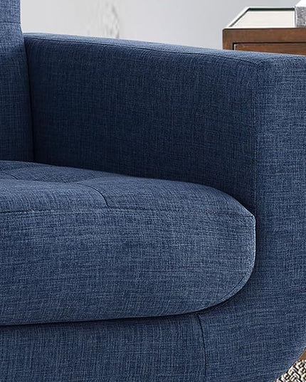 ROSEVERA Elena Contemporary Accent Armchair with Linen Upholstery Living Room Furniture, Navy - LeafyLoom