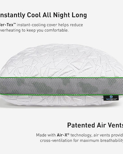 Bedgear Storm Performance Pillow - Size 3.0 - Cooling Pillow for Hot Sleepers - Medium Firmness Bed Pillow for All Sleep Positions - Hypoallergenic, Washable Removable Cover - 20" Wx 26" L x 6.5" H - LeafyLoom