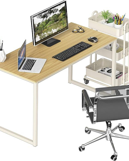SHW Home Office 40-Inch Computer Desk, Oak - LeafyLoom