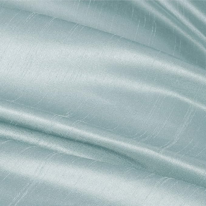Madison Park Amherst Faux Silk Comforter Set-Casual Contemporary Design All Season Down Alternative Bedding, Matching Shams, Bedskirt, Decorative Pillows, King(104"x92"), Blue, 7 Piece (MP10-043) - LeafyLoom