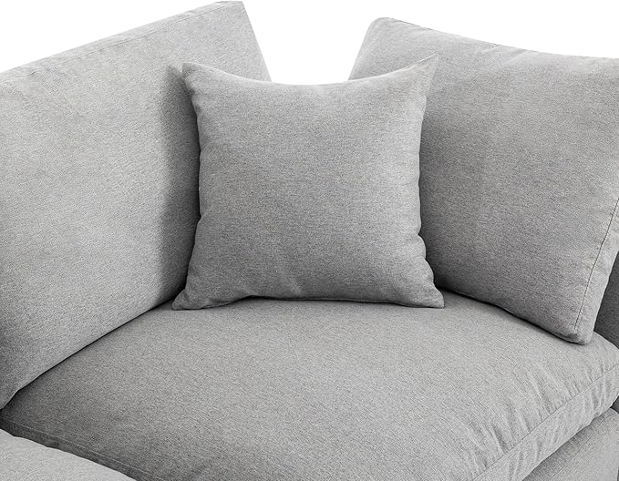 104.3" L-Shaped Convertible Sectional Sofa with Reversible Sleeper Chaise, Down Filled Upholstery Corner Couch w/Armrest for Living Room, Apartment, Office, Light Gray, 104.3 Inch - LeafyLoom