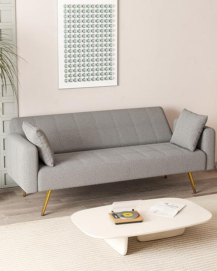 NicBex Sectional Couch Sofa with Folding Function Modern Sofa Bed Cloud Couch for Living Room Furniture Sets with Pillows and Metal Legs, Modular Sofa for Living Room, Bedroom, Apartment,71.7"L, Grey - LeafyLoom