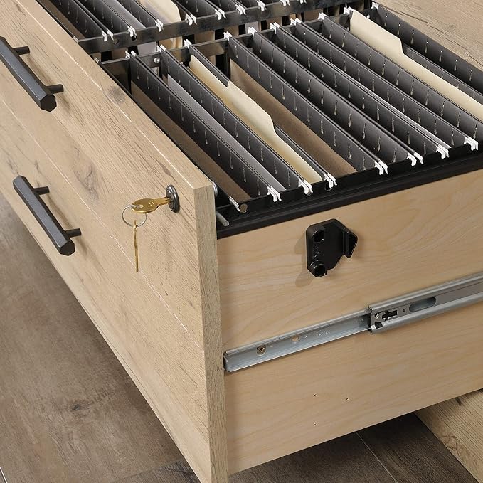 Sauder Aspen Post Lateral File, L: 31.26" x W: 19.45" x H: 29.72", Prime Oak Finish - LeafyLoom