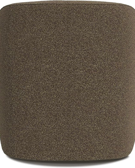 HomePop Décor Upholstered 360° Barrel Back Swivel Accent Living Room & Bedroom|Decorative Home Furniture Directors-Chairs, Dark Brown Boucle - LeafyLoom