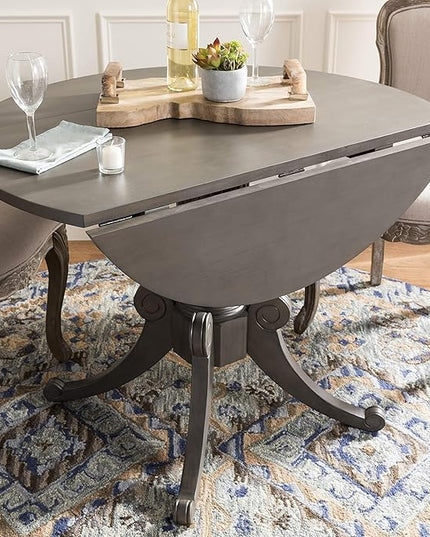 Safavieh Home Forest Traditional Grey Wash Drop Leaf Dining Table - LeafyLoom