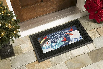 Evergreen Sassafras Bundle - Set of 5 Seasonal Interchangeable Entrance Doormats | Indoor and Outdoor |22-in x 10-in doormats and 30-in x 18-in tray | Non-slip backing | Low Profile | Home Décor - LeafyLoom