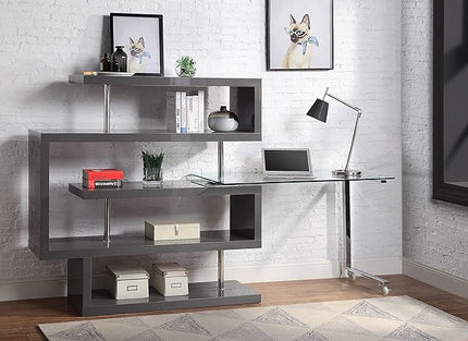 NicBex Kimberly-DW-00028-LWJ Home Office Desks, 55"x24"x54", Gray - LeafyLoom