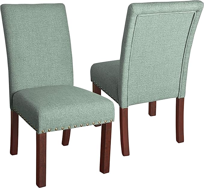 HomePop Classic Parsons Dining Chairs, Set of 2, Sea Foam Green - LeafyLoom