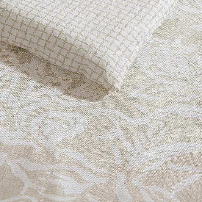 Nautica - Comforter Set, Soft Reversible Bedding with Matching Sham, Casual Home Decor (Tortola Beige, Twin) - LeafyLoom