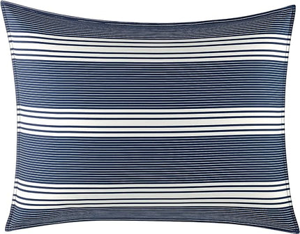 Nautica Comforter Set Reversible Bedding with Matching Sham, Stylish Home Decor, Queen, Craver Navy/White - LeafyLoom