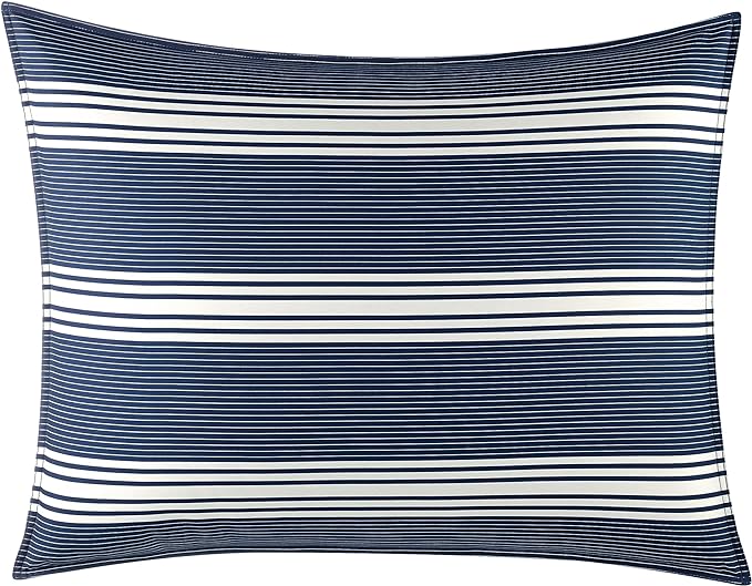 Nautica Comforter Set Reversible Bedding with Matching Sham, Stylish Home Decor, Queen, Craver Navy/White - LeafyLoom