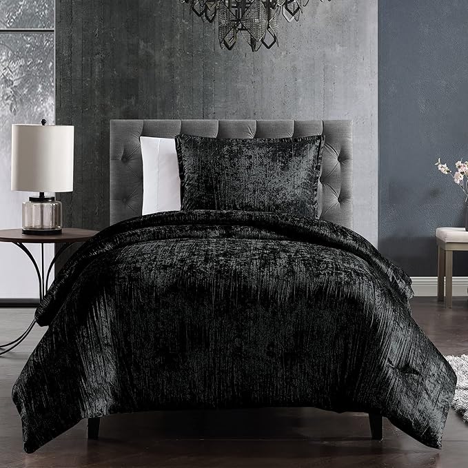Riverbrook Home Turin Comforter Set, Twin, Black, 2-Piece Set - LeafyLoom