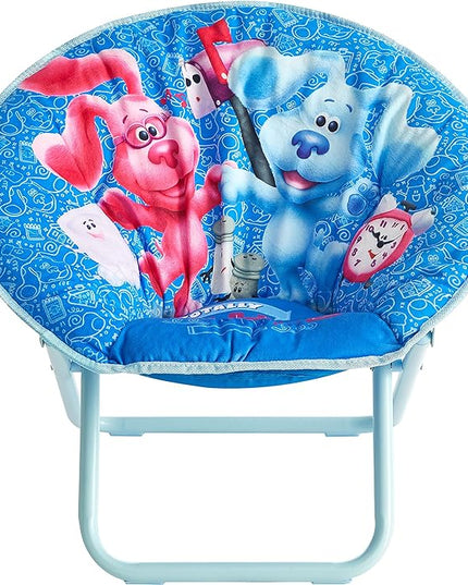 Nickelodeon Blues Clues Toddler 19” Folding Saucer Chair with Cushion, Ages 3+, Polyester - LeafyLoom