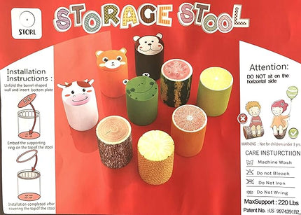 Storl Organizer Storage Stool for Toy and Cloth and Kids Stool (Pig, 12Wx13H) - LeafyLoom