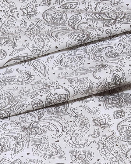 Elegant Comfort Softest and Coziest 6-Piece Sheet Set - 1500 Premium Hotel Quality Microfiber - Deep Pocket, Wrinkle Resistant 6-Piece Paisley Pattern Bed Sheet Set, King, Paisley Gray - LeafyLoom