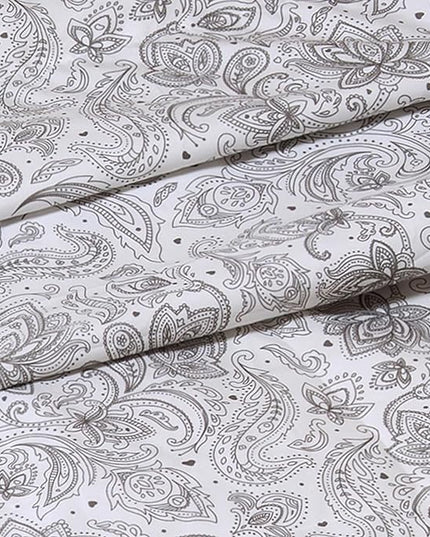 Elegant Comfort Softest and Coziest 6-Piece Sheet Set - 1500 Premium Hotel Quality Microfiber - Deep Pocket, Wrinkle Resistant 6-Piece Paisley Pattern Bed Sheet Set, California King, Paisley Gray - LeafyLoom