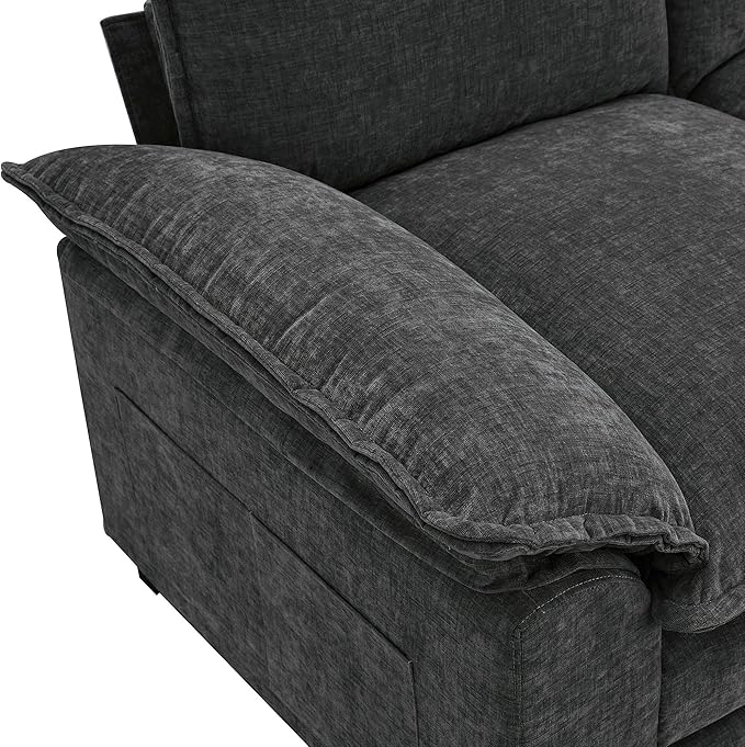 118" Sectional Sofa, L-Shaped Couch Set with Double Cushions and Chaise Lounge, 5-seat Upholstered Indoor Furniture for Living Room, Apartment, Office, 118inch, Gray - LeafyLoom