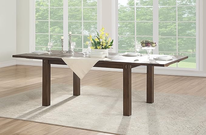 NicBex Dining Table Contemporary Kitchen Table Farmhouse Rustic Dining Table in Dark Oak Rectangular Dining Table, Easy Assembly, Dark Oak - LeafyLoom