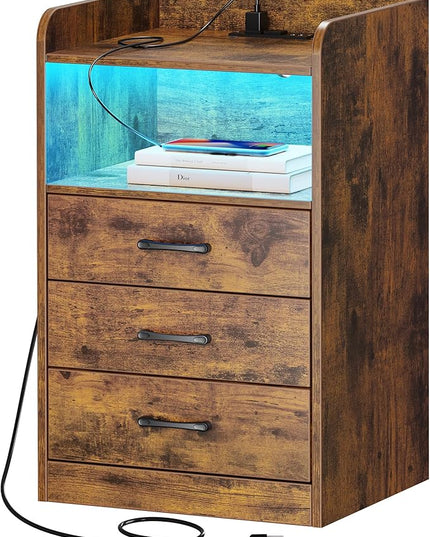 SUPERJARE File Cabinet with Charging Station - LeafyLoom