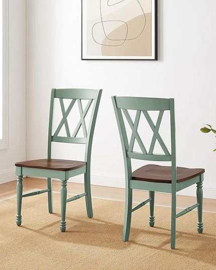 Crosley Furniture Shelby Dining Chairs (Set of 2), Distressed Teal - LeafyLoom