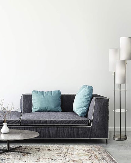 Adesso 4305-22 Trio Floor Lamp, 68.00 x 14.00 x 11.70 inches, Brushed Steel - LeafyLoom