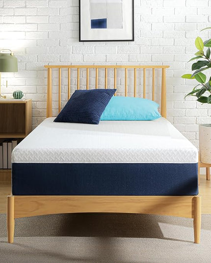 ZINUS 10 Inch Cooling Comfort Hybrid Mattress [New Version], Twin, Fiberglass free, Medium Firm Feel, Motion Isolation, Certified Safe Foams & Fabric, Mattress in A Box - LeafyLoom