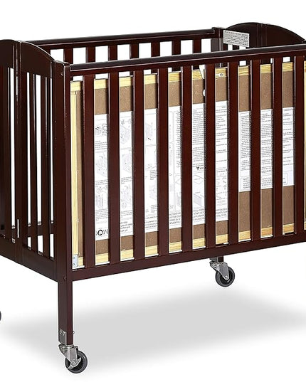 3-in-1 Folding Portable Crib, Espresso, Large - LeafyLoom