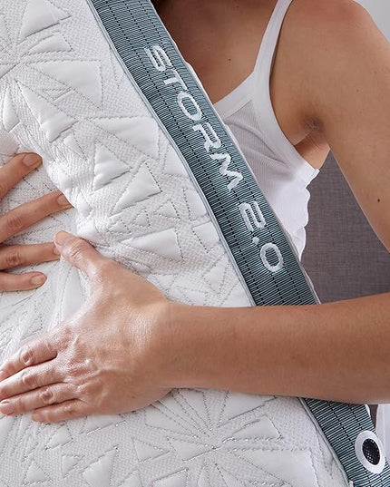 Bedgear Storm Performance Pillow - Size 2.0 - Cooling Bed Pillow for Hot Sleepers - Medium-Firm Pillow for All Sleep Positions, Hypoallergenic, Washable & Removable Cover - LeafyLoom